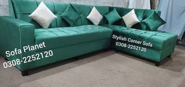 5 seater L shape corner sofa set with 5 cushions complementary