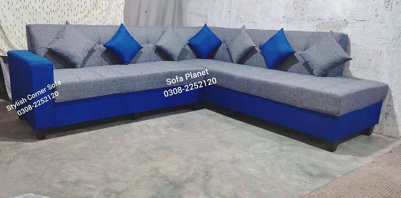 5 seater L shape corner sofa set with 5 cushions complementary 14