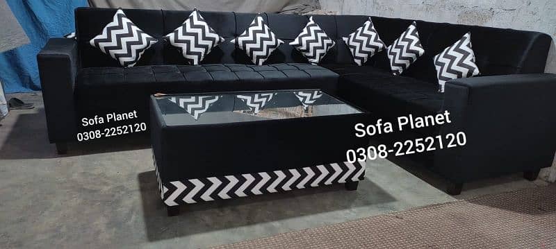 5 seater L shape corner sofa set with 5 cushions complementary 10