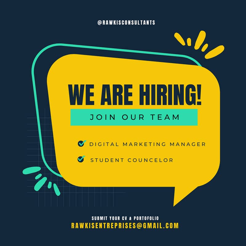 We are hiring Student Counselor and Digital Marketing Manager 0