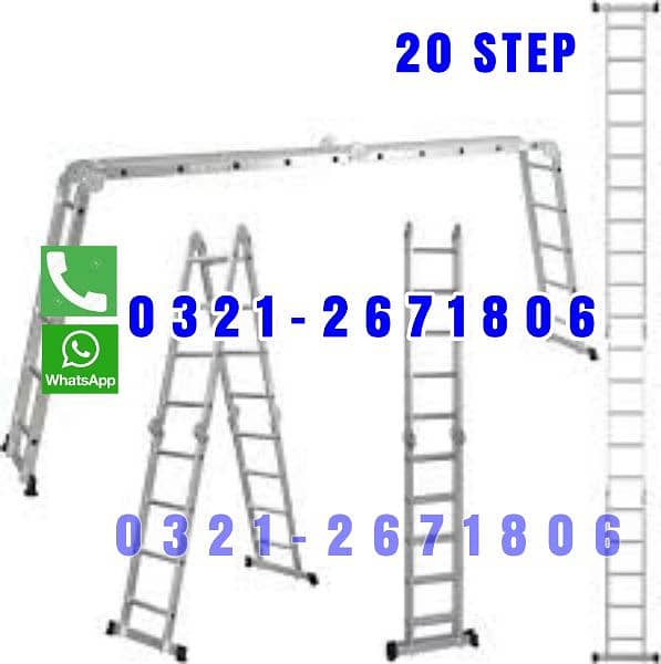 ALMUNIUM MULTI-PURPOSE LADDER  20 steps. Heavy Quality ladder 0