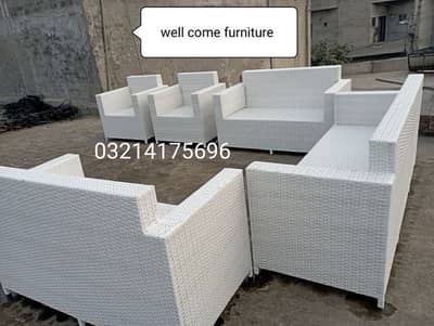 OUTDOOR GARDEN RATTAN UPVC FURNITURE SOFA SET CHAIRS TABLES UMBRELLA