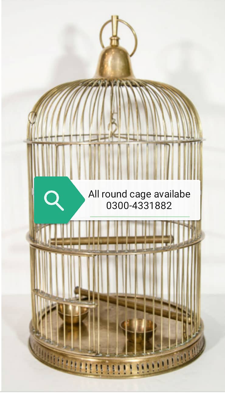 CAGE FACTORY New Golden Round Hanging cage with hanger stand 2