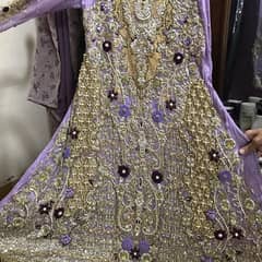 lilac 3pc frock lehnga and dupatta last offer 0