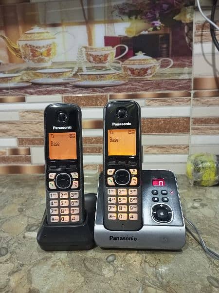 UK imported Panasonic twin cordless phone with intercom answer machine 0