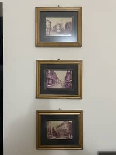 set of 3 - paintings or wall sceneries for room decoration