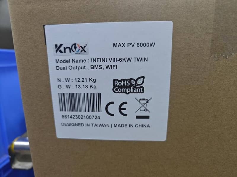Knox Infinisolar VIII Twin 6kW Pv7500 HYBRID INVERTER Dual Output WIFi 3