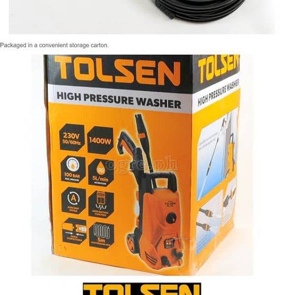 New) TOLSEN Xpress 1400-W High Pressure Jet Washer 7
