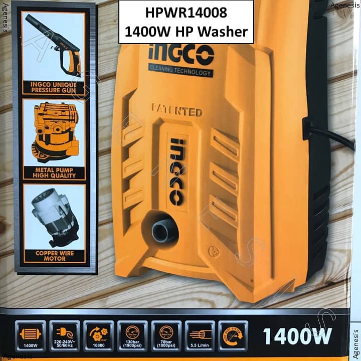 Imported INGCO Brand High Pressure Washer - 130 Bar 12