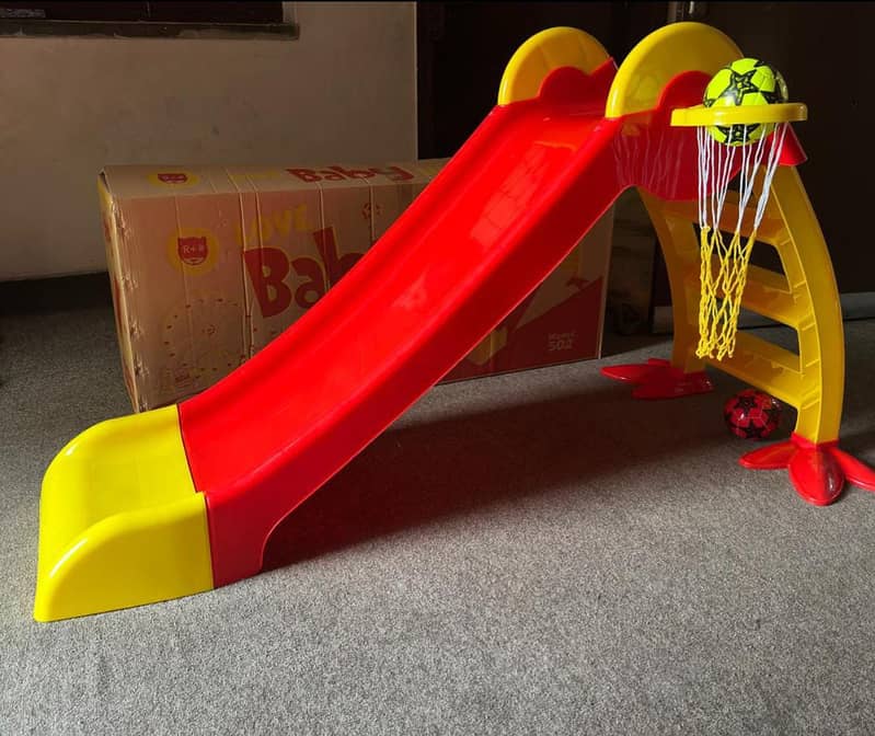 Kids Baby Slide 502 3 Step Slide With Basket Space Playland Baby Swing 0