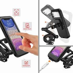 Mobile Holder, Waterproof With Touch Screen, 360° Anti-Shake For Bike