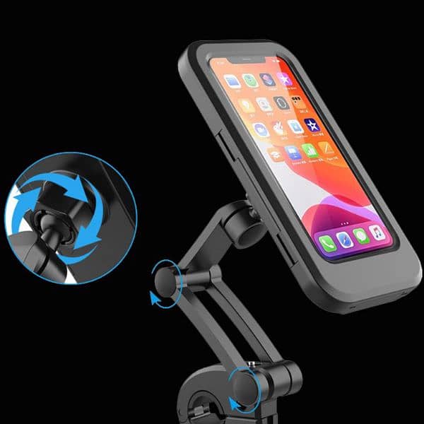 Mobile Holder, Waterproof With Touch Screen, 360° Anti-Shake For Bike 4
