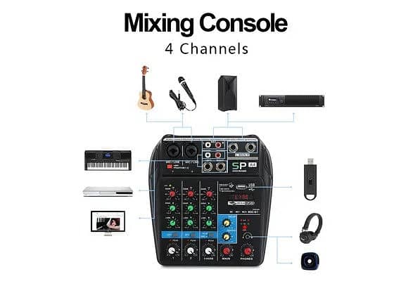 Audio Mixer 4Channel background music sound Effects studio Naat record 0