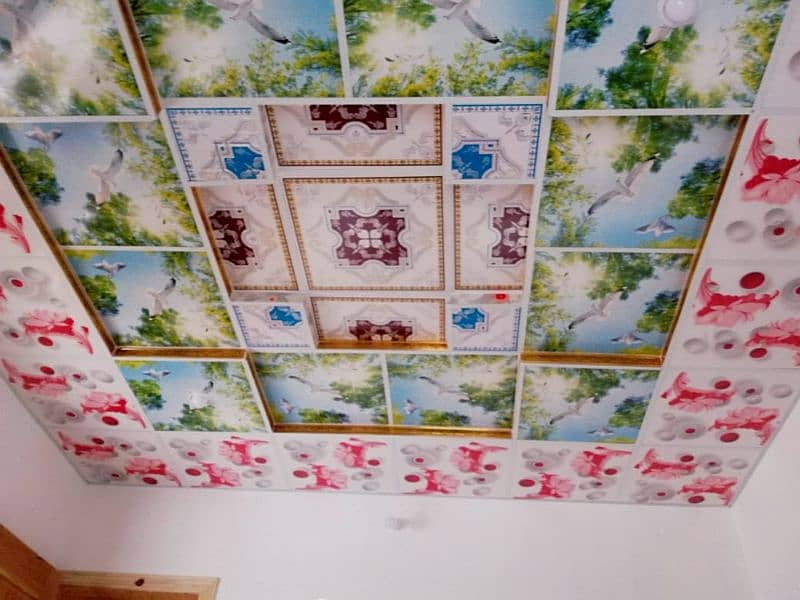 PVC Ceiling,Gypsum ceiling,False ceiling,Pvc panel,wallpaper,home deco 4