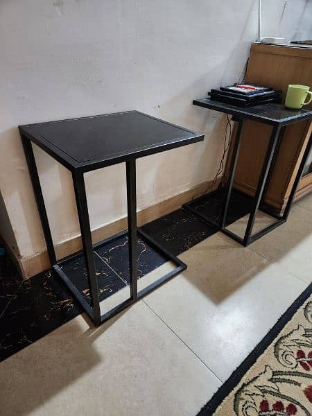 2 stylish wrought iron coffee tables 0