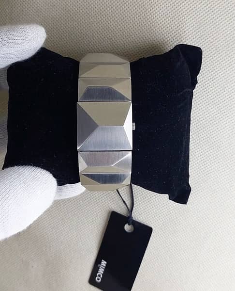 *MIMCO Silver Cuff* Square Dial Fashion Watch With Original Box 1