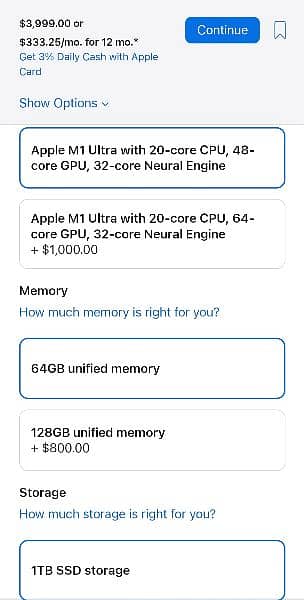 Apple Mac studio M1 Ultra and M2 Max 64GB RAM 1TB SSD 12/30-C CPU 3