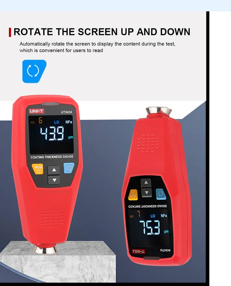 Car Paint Tester Gauge checker UNI-T UT343A Coating Meter Paint Checer 6