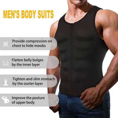 Men Body Shappers Slimming Shirt and Belts Waist Trainer Shapewear 0