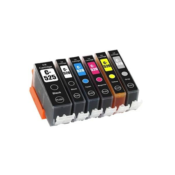 5 Compatible Canon 525 Blk 526 Color Printer Ink Cartridges 1
