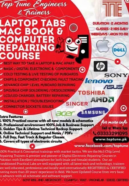 Advance Course of Laptop, Mac Book, iPhone and Smart Phone Repairing 0