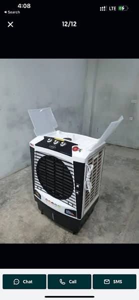 plastic air cooler with cooling pad and bottles 16