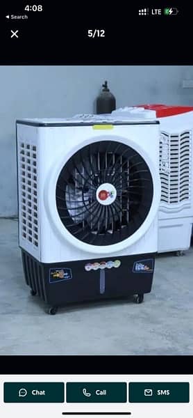 plastic air cooler with cooling pad and bottles 17