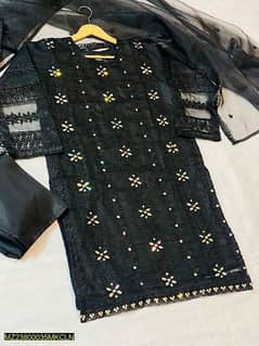 3 PCs fancy hand crystal work party wear suit with delivery Pakistan