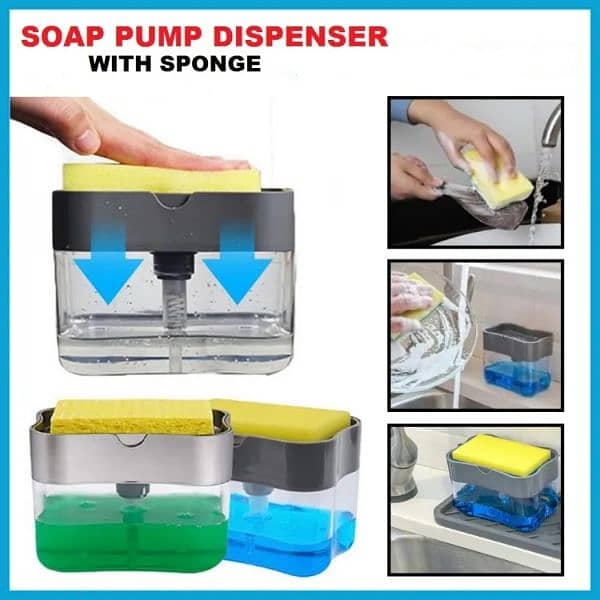 Soap Pump Dispenser and Sponge Holder for Kitchen Sink 4