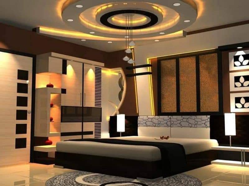 CNC false Ceiling,Wallpaper,PVC Panel,tv unit,wooden work,event decor, 2