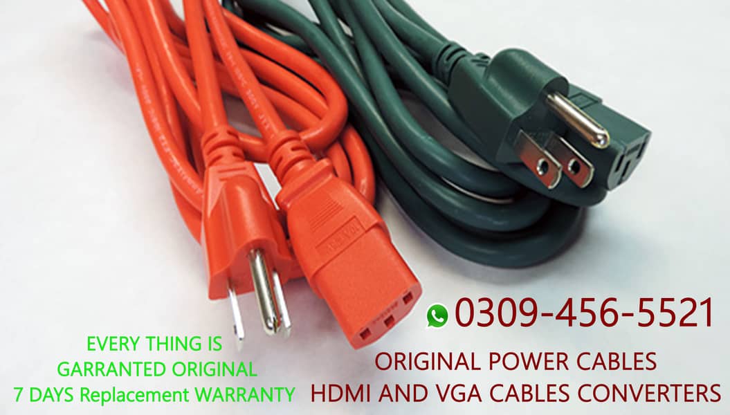 Power Cable - VGA CABLE - HDMI - Convertor HDMI TO VGA - LAN CABLE etc 4