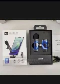 K8 2 in 1 Wireless Microphone Universal Plug n Play Audio Collar mic