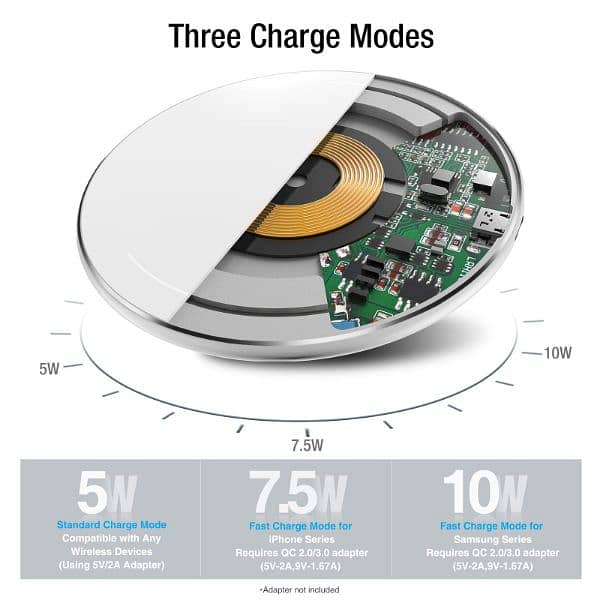TOZO W1 (10W FAST) Ultra Thin Wireless Charger for Aviation Aluminum 1
