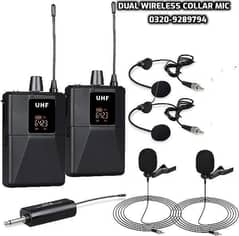 Dual UHF Wireless collar online recording Mic,Mobile DSLR shooting mic