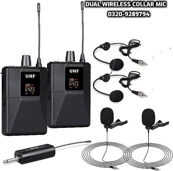 Dual UHF Wireless collar online recording Mic,Mobile DSLR shooting mic 0