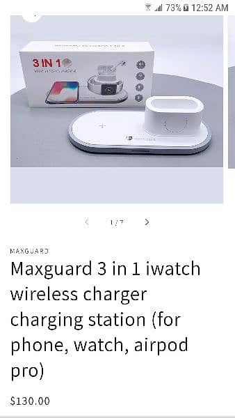 Maxguard 3 in 1 iwatch wireless charger charging station 0