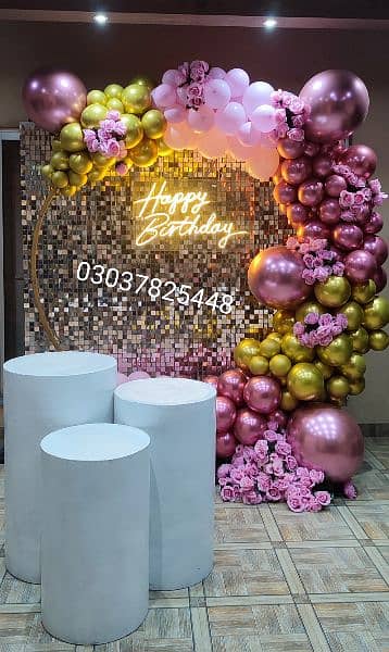 birthday decor, balloons decoration, anniversary decor,bridal shower, 3