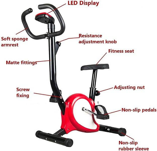 Upright Stationary Exercise Bike with Heart Rate Monitor,03020062817 3