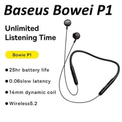 Baseus Bowie P1 P1x Wireless Bluetooth 5.2 Neckband Handsfree Headset
