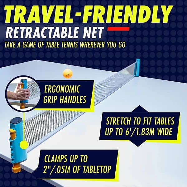 Professional Table Tennis Rackets and Ball,Retractable Net 6