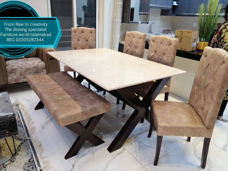 marble top. wooden top 6/8 seater dinning table 0