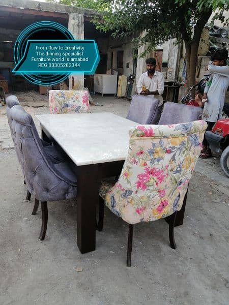 marble top. wooden top 6/8 seater dinning table 1