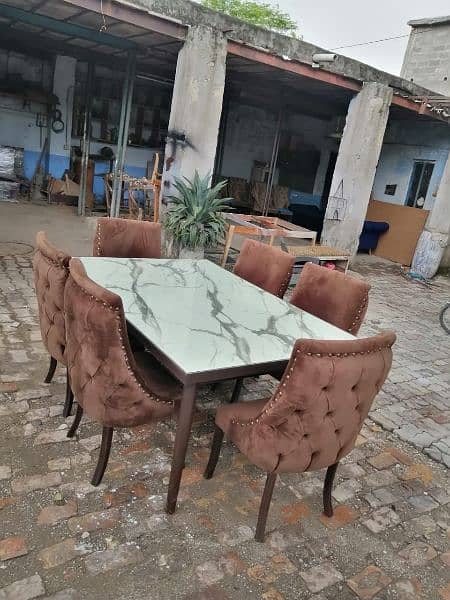 marble top. wooden top 6/8 seater dinning table 8