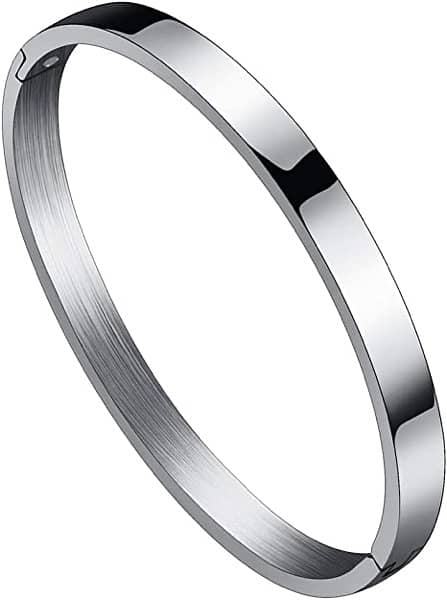 Black,Golden & silver stainless Steel kara bracelet for men (boy's) 3