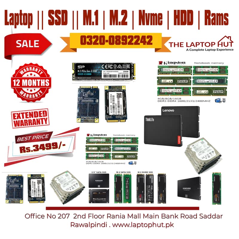 Laptop | Laptop All Parts | SSD | RAM |HDD | availble | LAPTOP HUT 8