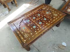 coffee table center table and set in best finishing made  hand carved