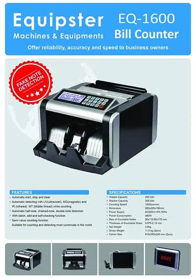 Cash Counting Machine with high accuracy of Fake Note Detection 12