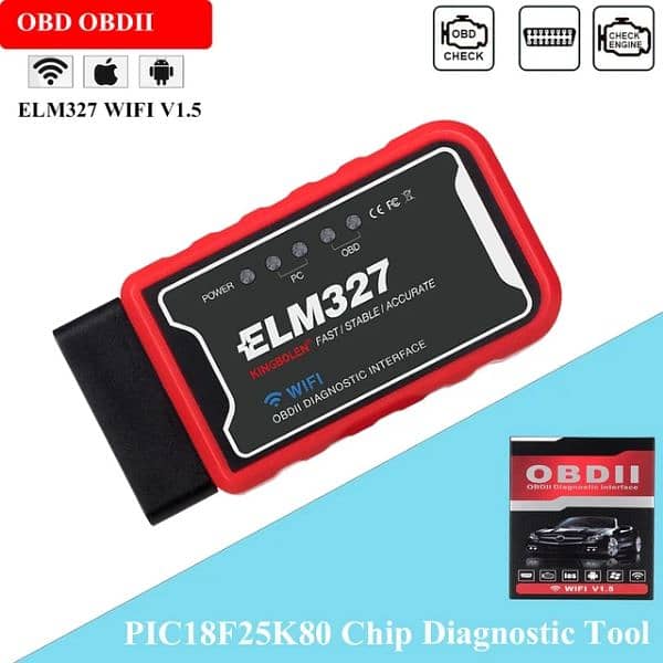 KINGBOLEN OBD2 Scanner ELM327 PIC18F25K80 Chip WIFI V1.5 03020062817 1