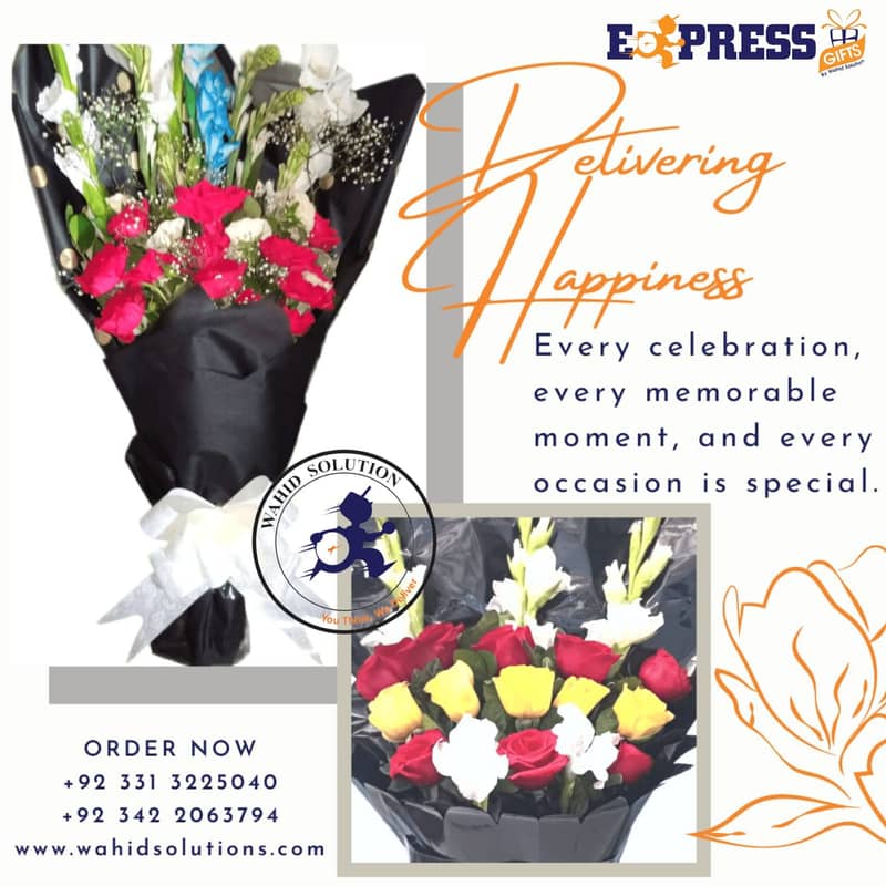 Birthday celebration Cake, Mangoes, Flower Bouquet, Chocolates balloon 8