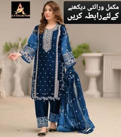 Dhanak Brand Embroidered Dresses 3pc